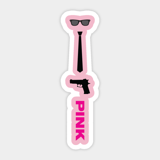 Mr. Pink Sticker by cl0udy1